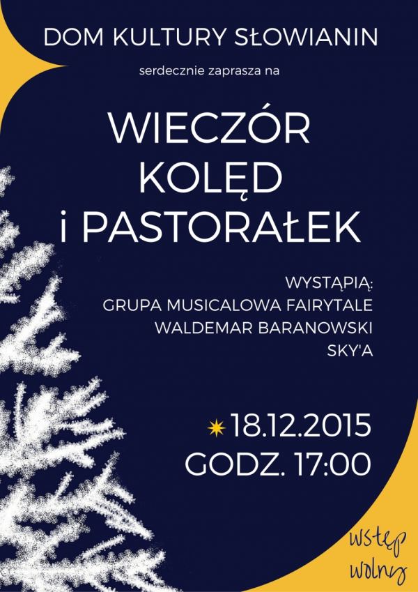 impreza świąteczna, wieczór kolęd i pastorałek - 18.12.2015 DK Słowianin w Szczecinie